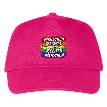 Menschenrechte statt Rechte Menschen - Kinder Basecap - Fuchsia - Vorne