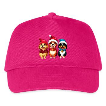 Hunde Weihnachten - Kinder Basecap - Fuchsia - Vorne
