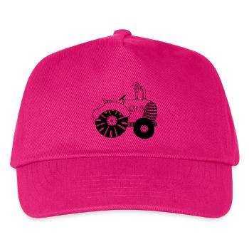 Schicker Traktor - Traktoren - Trecker - Bulldog - Kinder Basecap - Fuchsia - Vorne