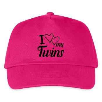 hearts i love my twins - Kinder Basecap - Fuchsia - Vorne
