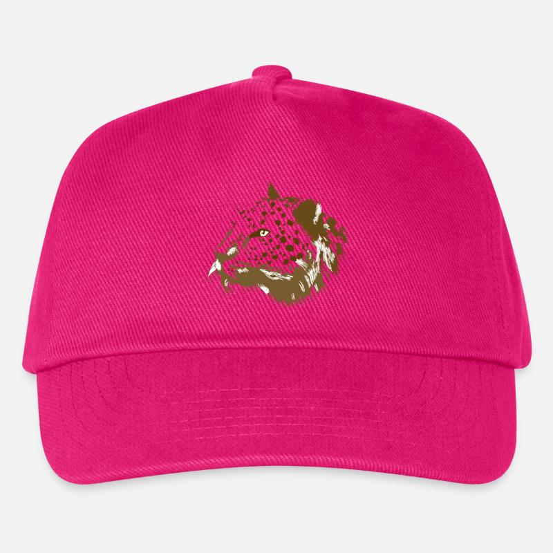 Tierischer Löwenkopf im Digitalstil - Kinder Basecap - Fuchsia