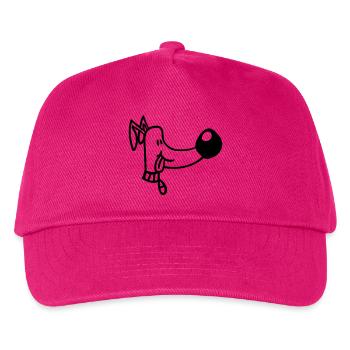 Dog Face Funny Cute Tongue Sticking Out Head - Kids’ Baseball Cap - fuchsia - Front