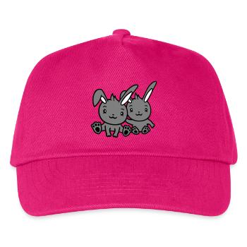 2 Bunnies Friends Team Crew Couple Two Lucky - Kids’ Baseball Cap - fuchsia - Front