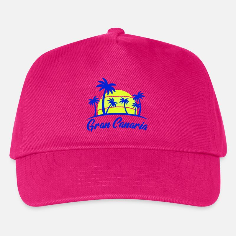 Gran Canaria sunset with palm trees - Kids’ Baseball Cap - fuchsia