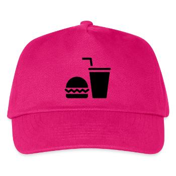 Fast Food, Burger, Imbisswagen - Kinder Basecap - Fuchsia - Vorne