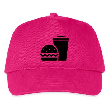 Fast Food, Burger, Imbisswagen - Kinder Basecap - Fuchsia - Vorne