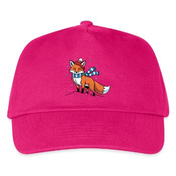 Winterfuchs mit Schal - Kinder Basecap - Fuchsia - Vorne
