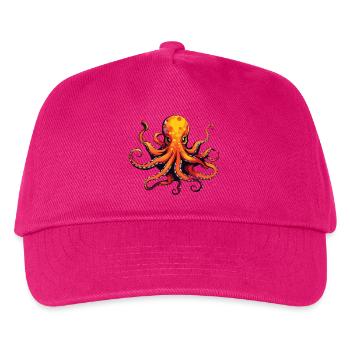 Tintenfisch Krake Tier - Kinder Basecap - Fuchsia - Vorne
