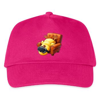 Küken mit VR Brille im Sessel - Kinder Basecap - Fuchsia - Vorne