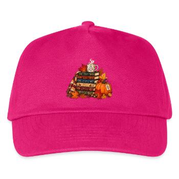 Gemütlicher Herbst Bücherstapel - Kinder Basecap - Fuchsia - Vorne