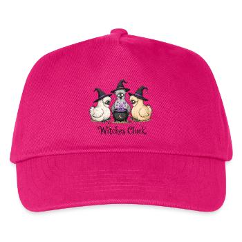 Seidenhühner Hexen Witches - Cluck Halloween - Kinder Basecap - Fuchsia - Vorne