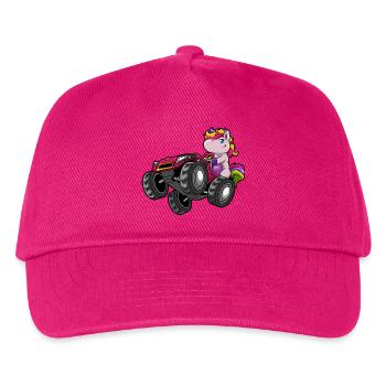 Einhorn Monstertruck - Kinder Basecap - Fuchsia - Vorne