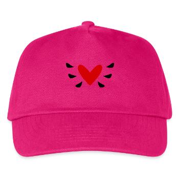 HEART. HEARTS. HEART. KISS. SMACK. KISSES. SMILE. - Kids’ Baseball Cap - fuchsia - Front