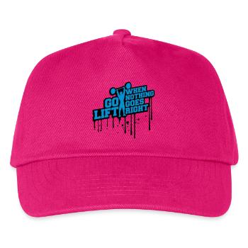 when nothing goes right go lift left graffiti trop - Kinder Basecap - Fuchsia - Vorne