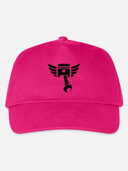 Kolben Schlüssel Emblem mit Flügeln - Kinder Basecap - Fuchsia