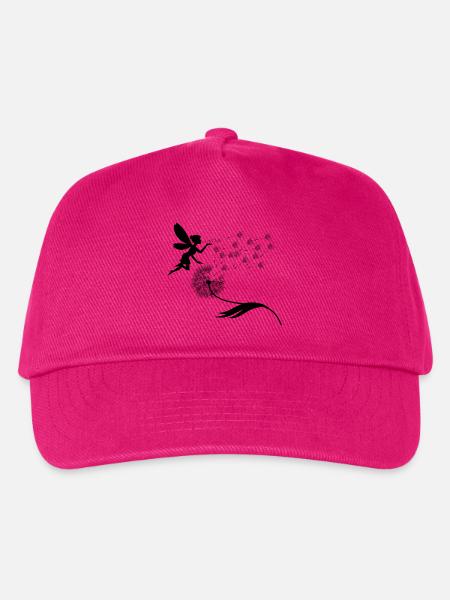 Schmetterlingdesign Pusteblumen Wiese Herzen Feen - Kinder Basecap - Fuchsia