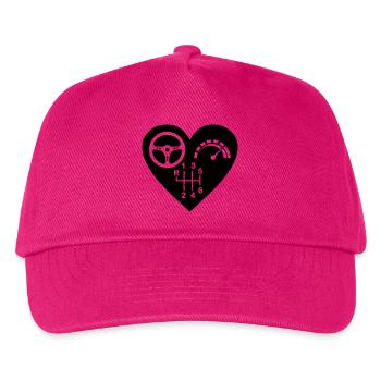 Getriebe 6 Gang Herz - Kinder Basecap - Fuchsia - Vorne