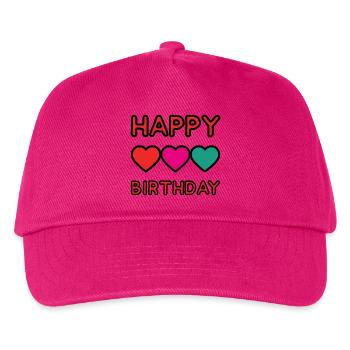 ALLES GUTE ZUM GEBURTSTAG. ALLES GUTE ZUM GEBURTSTAG. JAHRESTAG. - Kinder Basecap - Fuchsia - Vorne