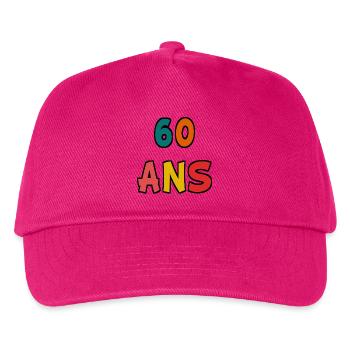 60. 60 YEARS. 60th ANNIVERSARY. 60TH BIRTHDAY. - Kids’ Baseball Cap - fuchsia - Front