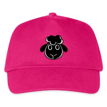 Schwarzes Schaf Gesicht Kopf Klein Süß Niedlich - Kinder Basecap - Fuchsia - Vorne