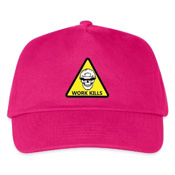 Danger Work, Kill sign with a helmeted skull - Kids’ Baseball Cap - fuchsia - Front