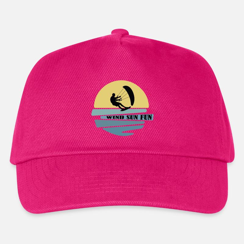 Wind Sonne Fun Kitesurfer - Kinder Basecap - Fuchsia