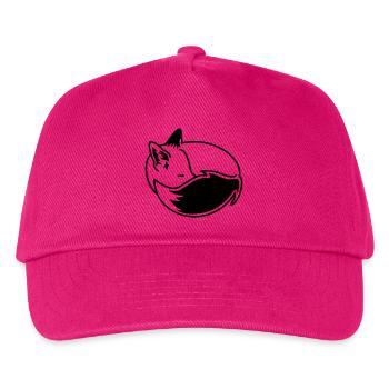 Fox Snuggled Up – Kawaii Fox Cartoon Design - Kids’ Baseball Cap - fuchsia - Front