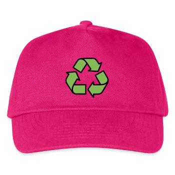  Recycling Zeichen Outline - Kinder Basecap - Fuchsia - Vorne