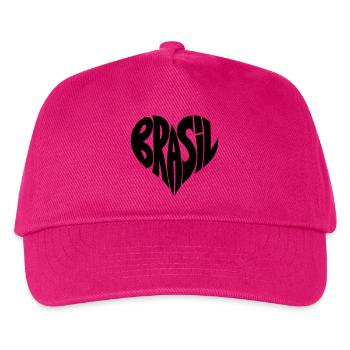 Brasil, Brasilien Herz Typografie - Kinder Basecap - Fuchsia - Vorne