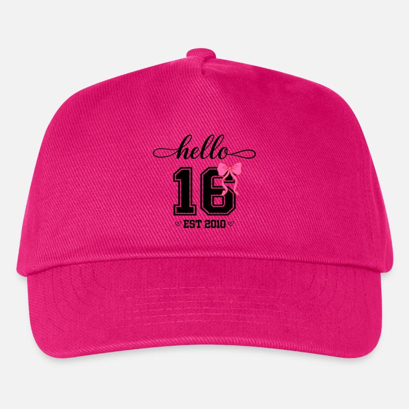 Hello 16 Est 2010 Mädchen Geburtstag Design - Kinder Basecap - Fuchsia