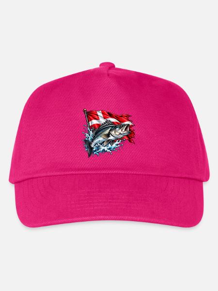 Wolfsbarsch und Flagge - Kinder Basecap - Fuchsia
