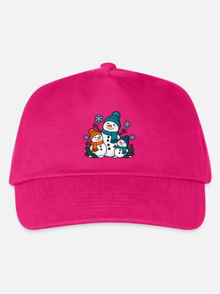 Schneemannteam – Wir bauen Winterfreude - Kinder Basecap - Fuchsia