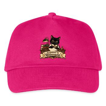 Schwarze Katze als Bibliothekarin - Kinder Basecap - Fuchsia - Vorne