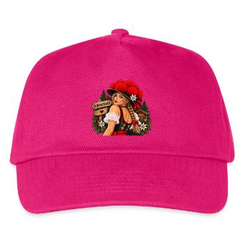  Schwarzwald Tracht Frau Mit Bollenhut Und - Kinder Basecap - Fuchsia - Vorne