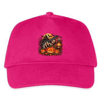Grim Reaper Halloween Kürbis-Szene - Kinder Basecap - Fuchsia - Vorne