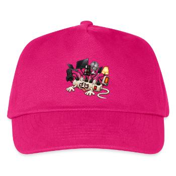 Cartoon überlastetes Verlängerungskabel - Kinder Basecap - Fuchsia - Vorne