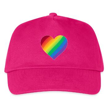 Gradient Rainbow Heart - Kinder Basecap - Fuchsia - Vorne