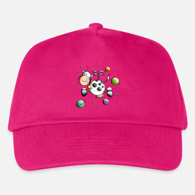 Kuh auf Weltreise - Kinder Basecap - Fuchsia
