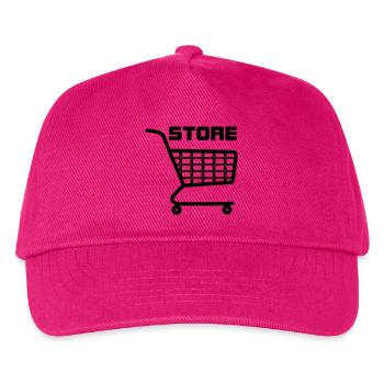 Warenkorb mit Text STORE - Kinder Basecap - Fuchsia - Vorne