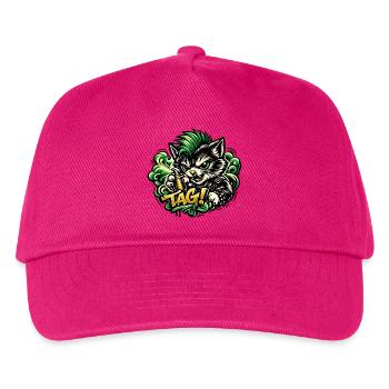 Aggressives Katzen Graffiti - Kinder Basecap - Fuchsia - Vorne