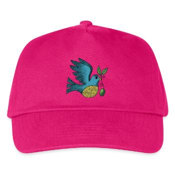 Azure Bird with Swirl Belly - Kids’ Baseball Cap - fuchsia - Front
