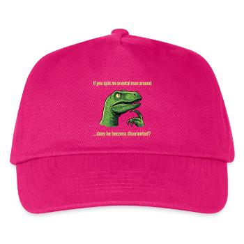 Funny dinosaur meme in cartoon - If you spin - Kids’ Baseball Cap - fuchsia - Front