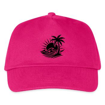 Palme Strand Ozean - Kinder Basecap - Fuchsia - Vorne
