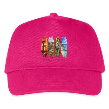 Madagaskar Travel – Natur & Lemuren Motiv - Kinder Basecap - Fuchsia - Vorne