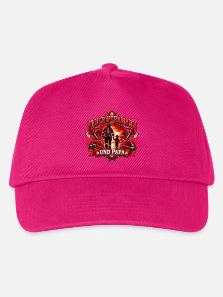 Feuerwehrmann und Papa – Stolzer Feuerwehr Vater - Kinder Basecap - Fuchsia
