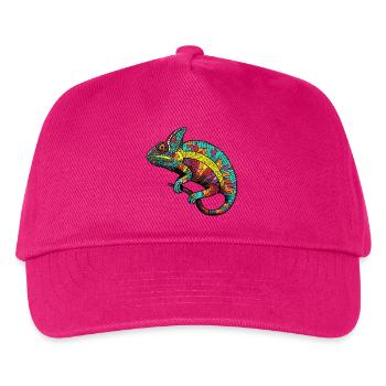 Bunt Chamäleon Muster - Kinder Basecap - Fuchsia - Vorne