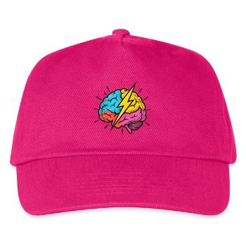 Flash Brain – Gehirn & Blitz im Pop-Art-Look - Kinder Basecap - Fuchsia - Vorne