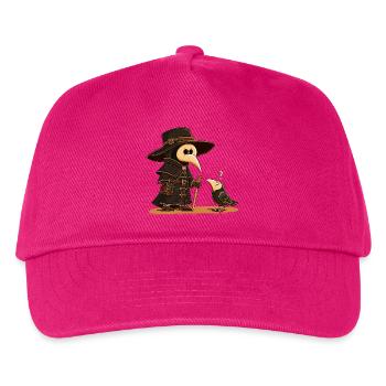 Pestdoktor Rabe Krähe Mittelalter LARP Fantasy - Kinder Basecap - Fuchsia - Vorne