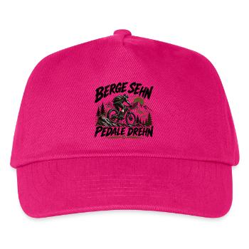 Berge sehn - Pedale drehn - für MTB Fahrer - Kinder Basecap - Fuchsia - Vorne