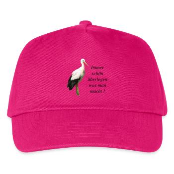 Storch Immer schön überlegen was man macht! - Kinder Basecap - Fuchsia - Vorne